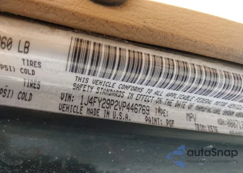 1997 Jeep Wrangler Se из США, поврежденный, VIN 1J4FY29P2VP446769